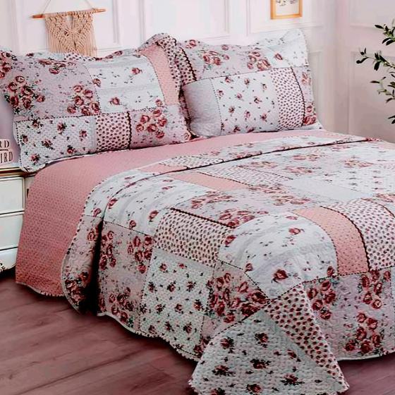 Imagem de Colcha Evolution Patchwork King 3 Pçs 2,80x2,60 Camesa