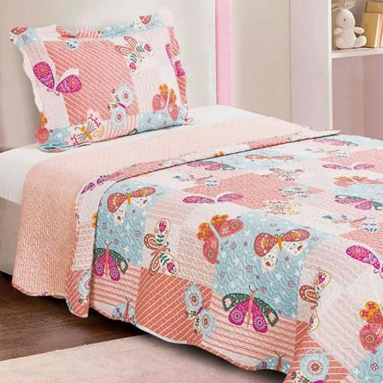 Imagem de Colcha Infantil Dupla Face Evolution Patchwork Solteiro 02 Peças Camesa