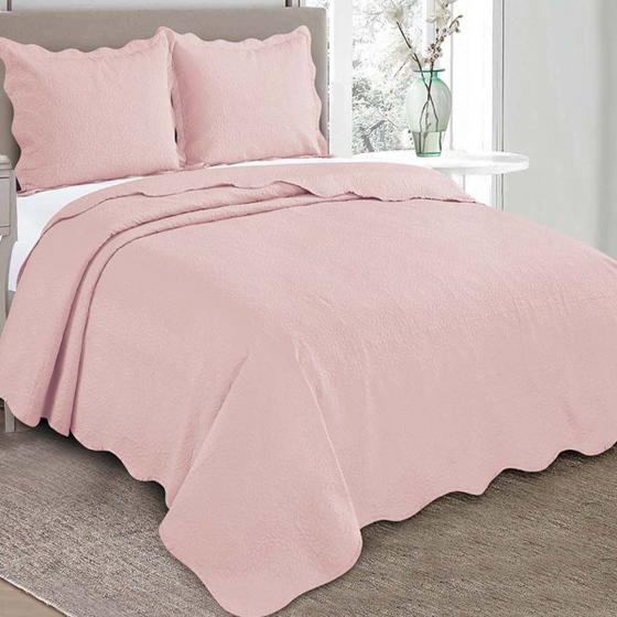 Colcha mandi casal 220x240 rose Menor preço em Colcha mandi casal 220x240 rose