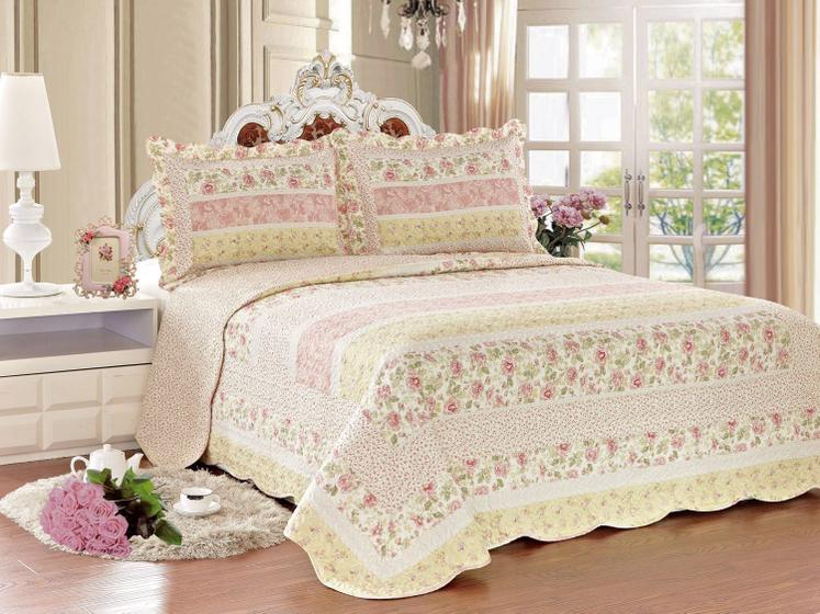 Imagem de Colcha/obre-Leito Patchwork King Size Camesa