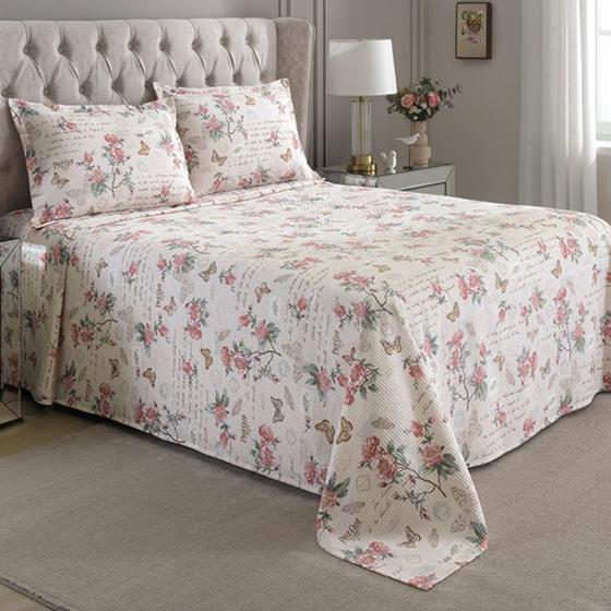 Colcha Piquet Queen Dohler Favo Estampada AM 1558 Algodão Clássica ...