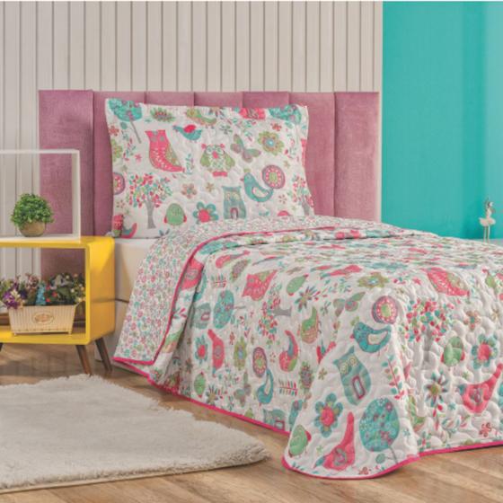 Imagem de Colcha Quarto Menina Matelada -Rosa - 100% Poliéster