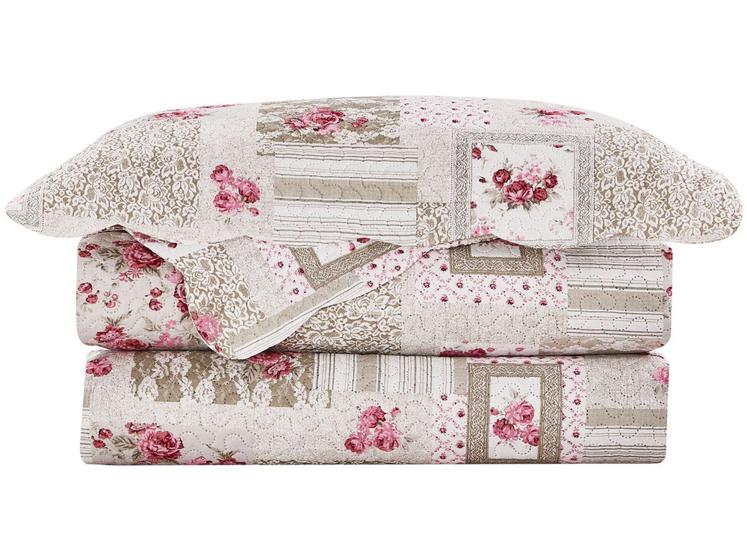 Colcha Queen Camesa Microfibra - Evolution Patchwork Rosa 3 Peças Menor preço em Colcha Queen Camesa Microfibra - Evolution Patchwork Rosa 3 Peças