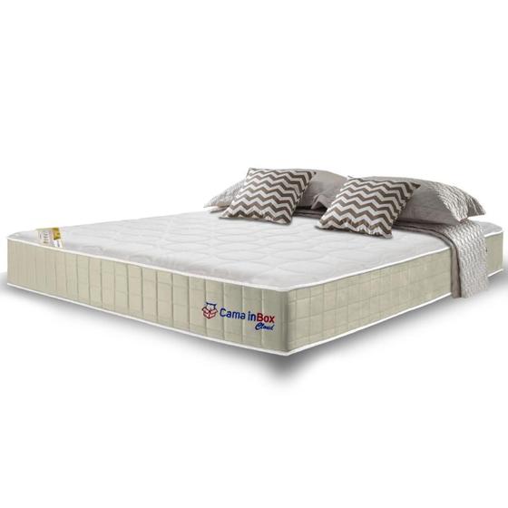 Imagem de Colchão Casal de Molas Ensacadas com Espuma Viscoelástico Cama inBox Cloud Bege 138x188x28