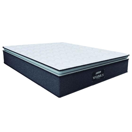 Colchão Casal King Gazin Molas Ensacadas Pillow Top Maximus 193x203x28cm Cinza / Branco Menor preço em Colchão Casal King Gazin Molas Ensacadas Pillow Top Maximus 193x203x28cm Cinza / Branco