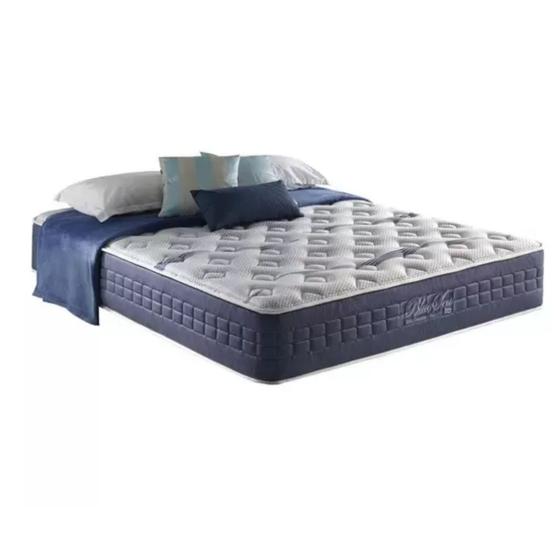 Imagem de Colchão Casal King Size com Molas Ensacadas e Espuma Visco Gel Blue Sea 193x203x31 Anjos