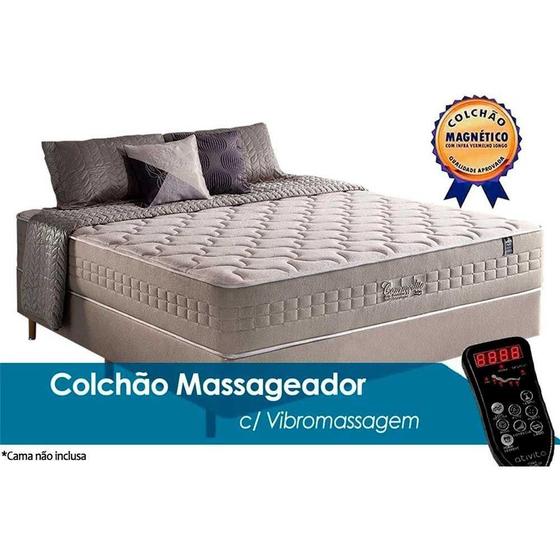 Imagem de Colchão Casal Molas MasterPocket Ensacadas c/Vibro Massagem  Commodite (138x188x34) - Anjos