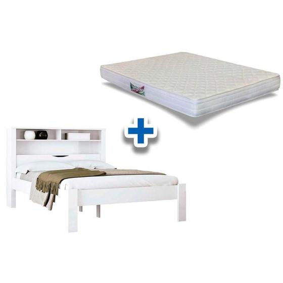 Imagem de Colchão Casal Ortopédico Herval + Cama Invicta Branco