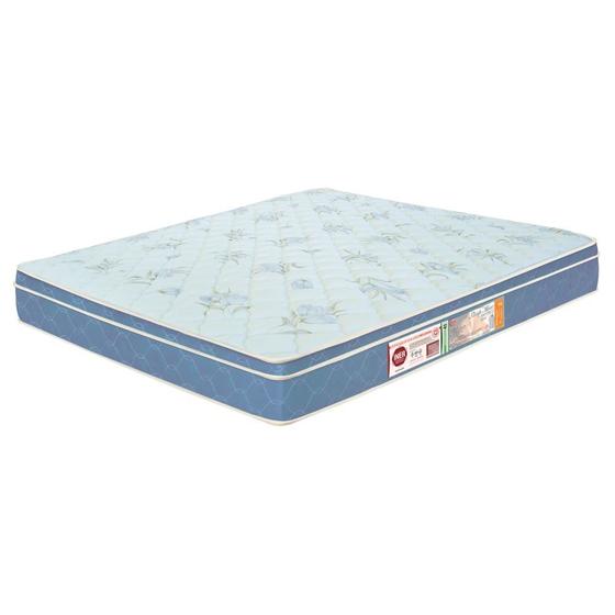 Imagem de Colchão Casal Sleep Max Espuma D45 138x188x25cm Branco/Azul - Castor