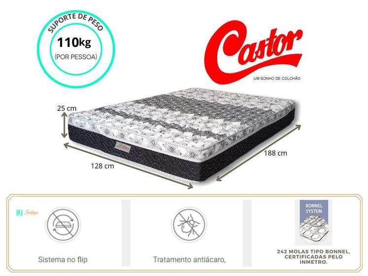Imagem de Colchão Castor Class Casal Padrão Viúva 128x188x25