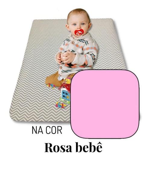Imagem de Colchão Colchonete De Bebê Infantil Com Zíper 90X60 Rosa Bb