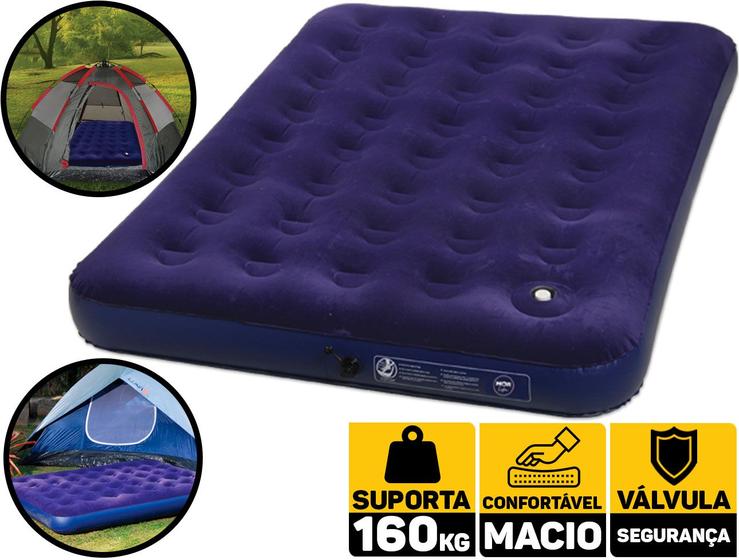 Colchão De Ar Inflável Multiuso Casal 160kg Com Fole Mor 009072 Menor preço em Colchão De Ar Inflável Multiuso Casal 160kg Com Fole Mor 009072