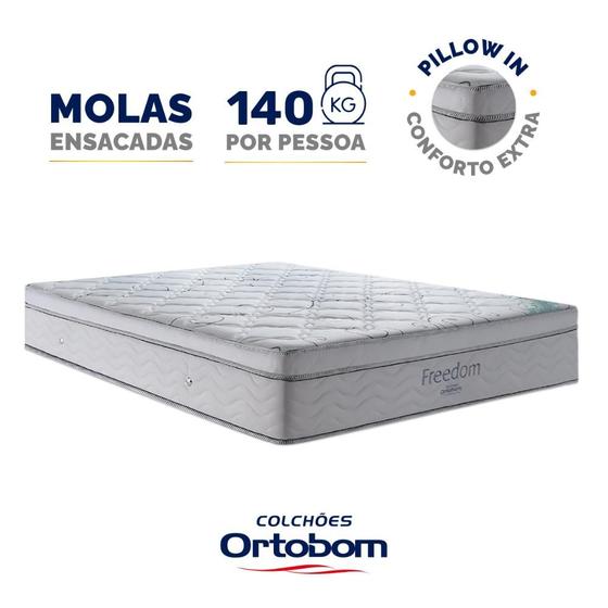 Imagem de Colchão de Molas Ensacadas D33 Pillow In Ortobom Freedom Queen 158cm