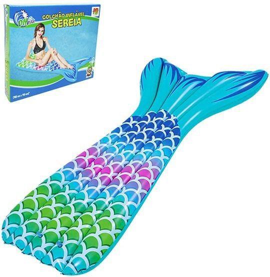 Colchão Inflável Sereia Flutuante 183x110Cm, Dm Toys DMS5471 - 146207 Menor preço em Colchão Inflável Sereia Flutuante 183x110Cm, Dm Toys DMS5471 - 146207
