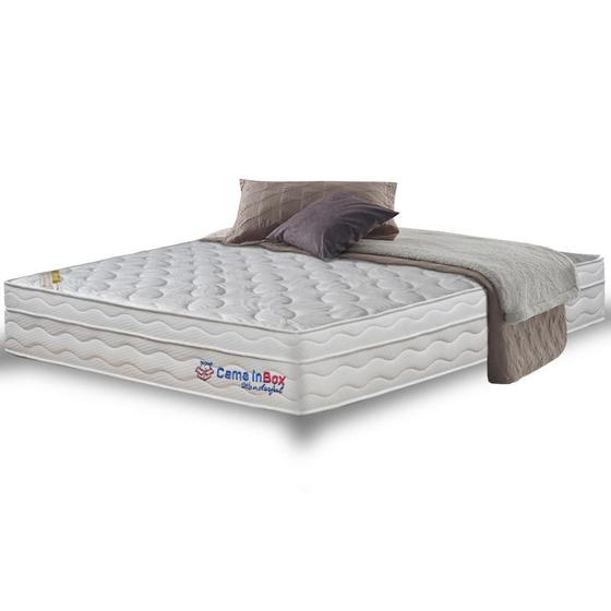 Imagem de Colchão King de Molas Ensacadas com Espuma Viscoelástico Cama inBox Wonderful Branco 193x203x32