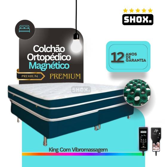 Imagem de Colchão King Shox Premium Com Vibromassagem Ortopédico 203x193x30cm