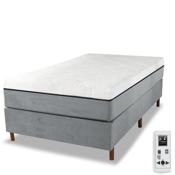 Imagem de Colchão Magnético 100% de Espuma Solteiro Bio Massageador + Cama Box - Prince