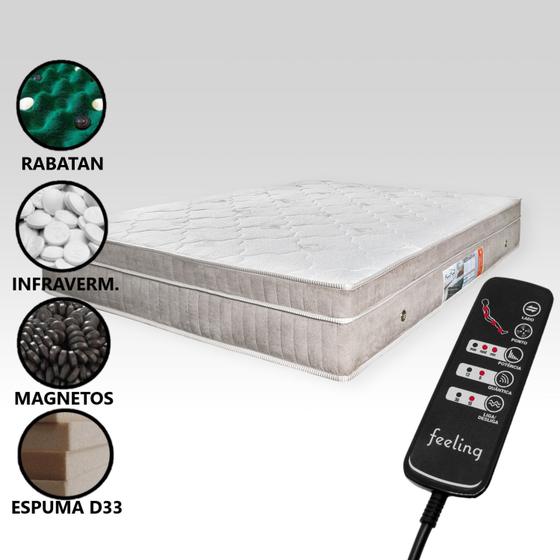 Colchão Magnético Com Massageador Energia Bioquântica Casal (1,38 x 1,88 m) Espuma D33 Bege Claro Menor preço em Colchão Magnético Com Massageador Energia Bioquântica Casal (1,38 x 1,88 m) Espuma D33 Bege Claro