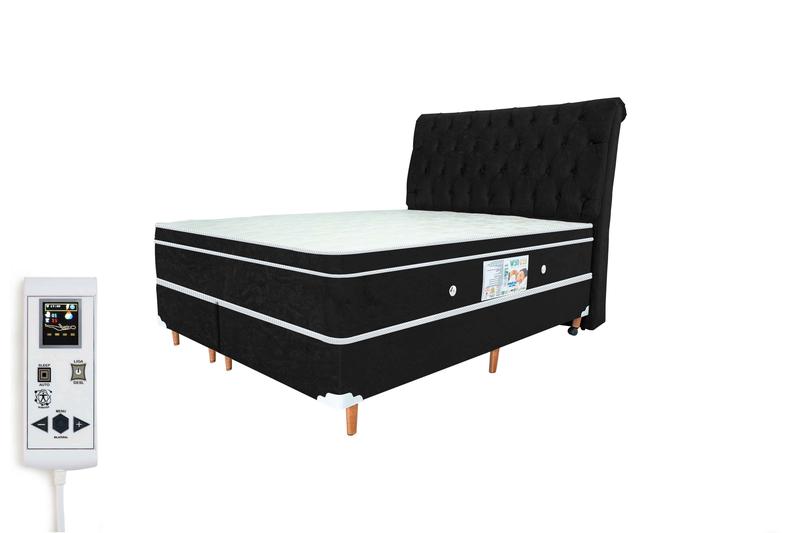 Colchão Magnético King Bio Massageador 1000 Tipos de Massagens + Box e Cabeceira- Gold Menor preço em Colchão Magnético King Bio Massageador 1000 Tipos de Massagens + Box e Cabeceira- Gold