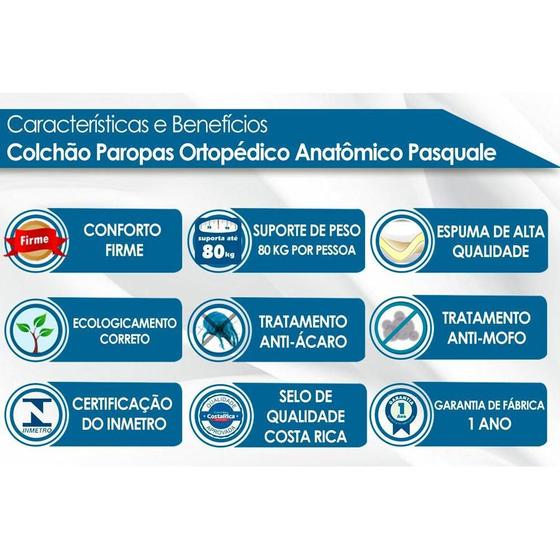 Colchão Paropas Ortopédico Pasquale Black Casal 138x188 Menor preço em Colchão Paropas Ortopédico Pasquale Black Casal 138x188