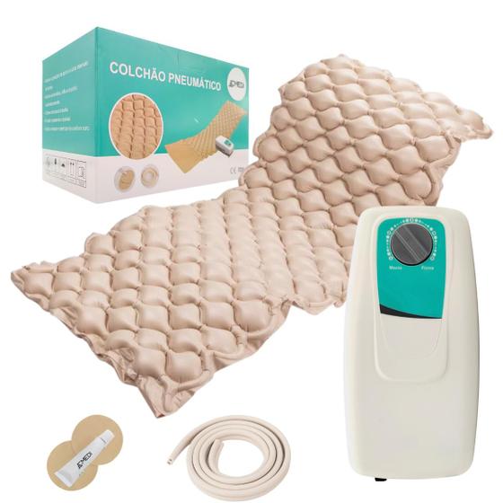 Imagem de Colchão Pneumático Anti Escaras Com Motor Hospitalar Acmedi Compressor Inflável Acamados Casca Ovo Solteiro Elétrico Bom