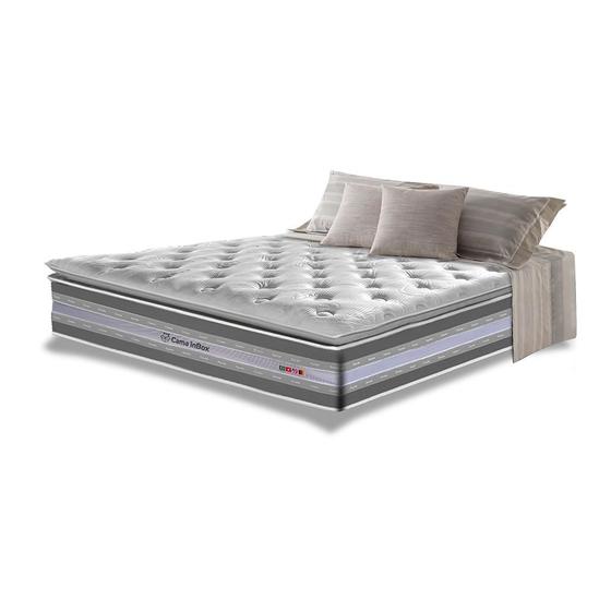Imagem de Colchão Queen de Molas Ensacadas D33 com Pillow TOP Cama inBox Select 158x198x32 Cinza