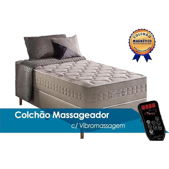 Colchão Solteirão Molas Ensacadas Magnético c/ Vibro Massagem c/ Infravermelho Longo Terapêutico Commodite (96x203x34) - Anjos Menor preço em Colchão Solteirão Molas Ensacadas Magnético c/ Vibro Massagem c/ Infravermelho Longo Terapêutico Commodite (96x203x34) - Anjos