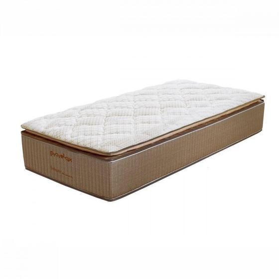 Imagem de Colchão Solteiro 88x188x34 Mola Ensacada Pillow Top Caramelo Com Branco Prorelax Caramelo Com Branco