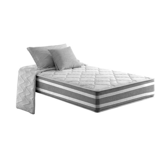 Imagem de Colchão Solteiro Molas Ensacadas  MasterPocket Duo Sono Double Face Euro Pillow Gray (88x188x30) - Anjos