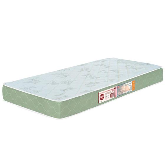 Imagem de Colchão Solteiro Sleep Max Espuma D33 100x200x18cm Branco/Verde - Castor