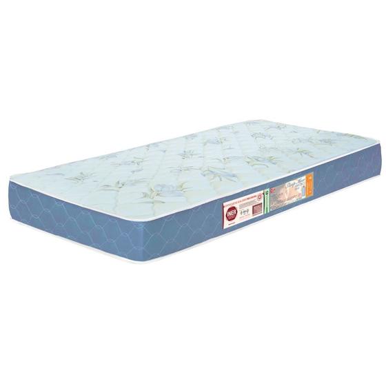 Imagem de Colchão Solteiro Sleep Max Espuma D45 78x188x18cm Branco/Azul - Castor