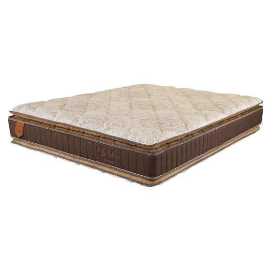 Imagem de Colchão Viúva 128x188x30 Bali Prorelax Molas Ensacadas Pillow Top Duplo - Marrom