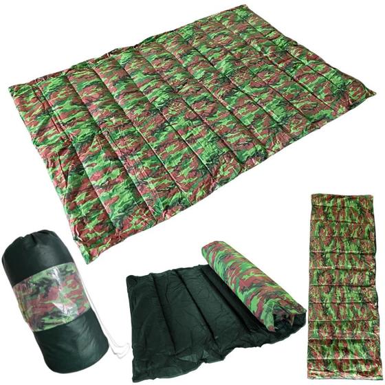 Imagem de Colchonete Casal para Camping Trilha Pesca Camuflado Verde  F.a. Colchoes 