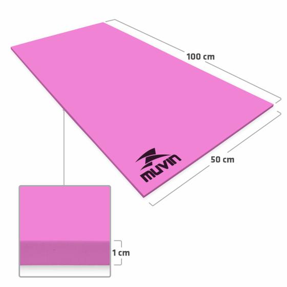 Imagem de Colchonete de Exercícios em EVA Muvin Basics - Tamanho 100cm x 50cm x 1cm - Tapete Para Treino - Academia - Ginástica