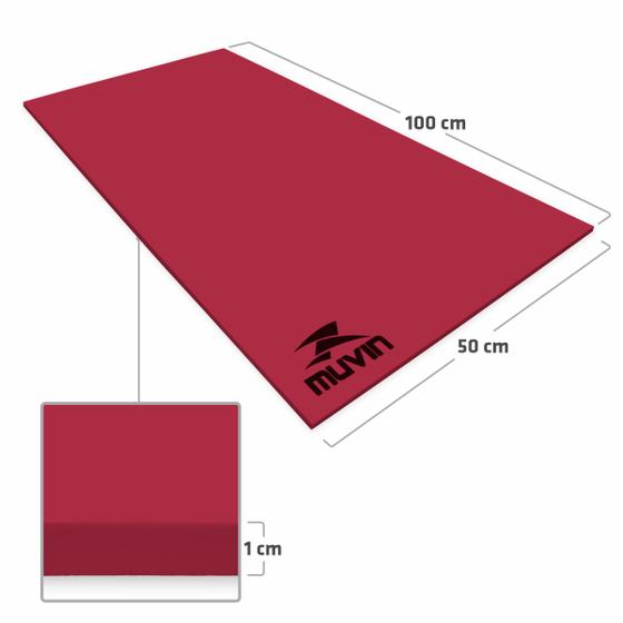 Imagem de Colchonete de Exercícios em EVA Muvin Basics - Tamanho 100cm x 50cm x 1cm - Tapete Para Treino - Academia - Ginástica