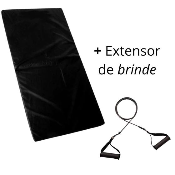 Imagem de Colchonete Espuma 20mm + Extensor Elástico Para Academia Treino Funcional Ginástica Yoga Pilates Treinamento Em Casa Intensidade Tapete Fitness