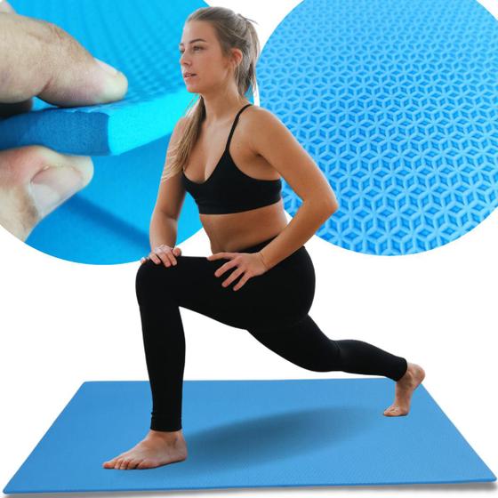 Imagem de Colchonete EVA 100X50cm Altura Grossa 10MM Diversas Cores Cinza Preto Azul Rosa para Academia Atividades Físicas Exercícios Yoga Cross Anti Impacto