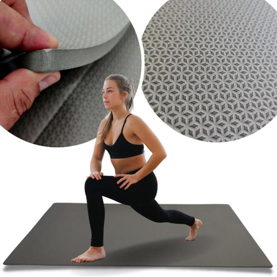 Imagem de Colchonete EVA 100X50cm Altura Grossa 10mm  Diversas Cores para Academia Atividades Físicas Exercícios Yoga Cross Anti Impacto Emborrachado