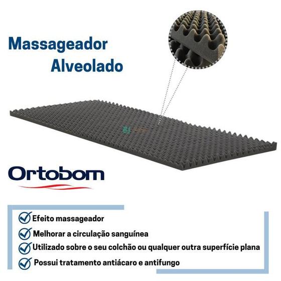 Imagem de Colchonete Ortobom Alveolado Caixa de Ovo Solteiro 80x190x03 - Massageador Solteiro 80x190x03 - Antiescaras