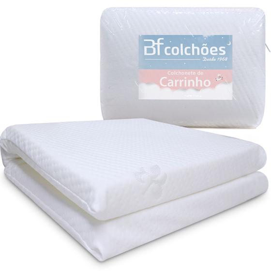 Colchonete para Carrinho de Bebe Moisés Com Protetor Impermeável Antialérgico 29x73x4cm - BF Colchoes Menor preço em Colchonete para Carrinho de Bebe Moisés Com Protetor Impermeável Antialérgico 29x73x4cm - BF Colchoes
