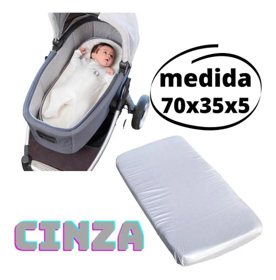 Imagem de Colchonete Para Carrinho De Bebê Moises Universal - CINZA