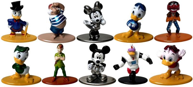 Coleção 10 Mini Bonecos Miniaturas Jada Metal Personagens Disney ...