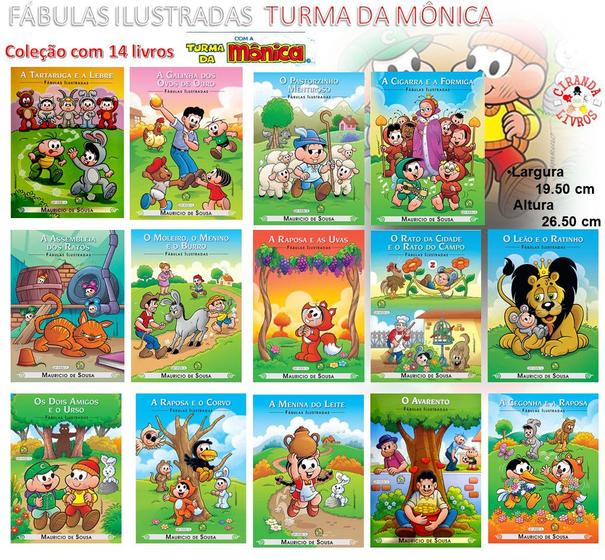Imagem de Coleção 14 Livros TM  Fábulas Ilustradas  Turma Da Mônica