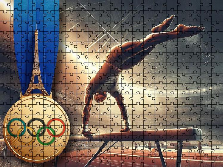 Imagem de Coleção 2 Quebra-cabeças Esportes Olimpicos Ginastica Olimpica de 60 peças