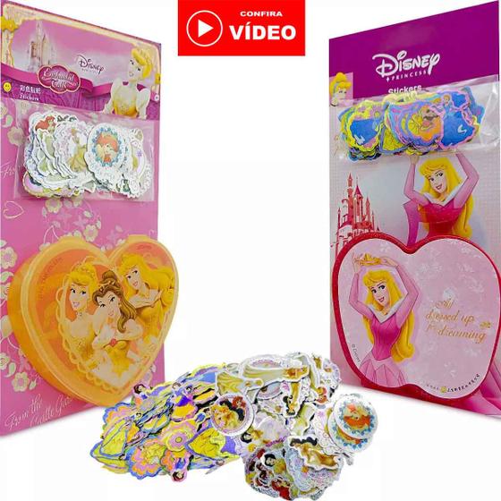 Imagem de Coleção 200 Adesivos + Porta Adesivos Princesas Disney