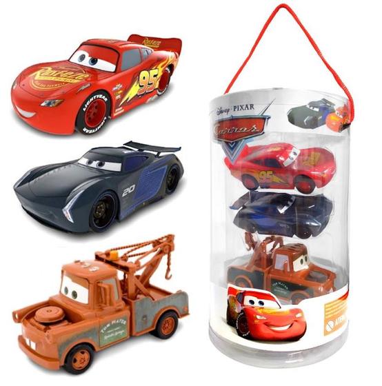 Coleção 3 Carrinhos do Filme Carros Original Mate Relâmpago Mcqueen e ...