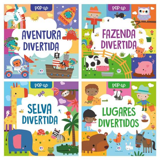 Imagem de Coleção 4 vol pop-up (ciranda cultural): aventura divertida + fazenda divertida + selva divertida + lugares divertidos