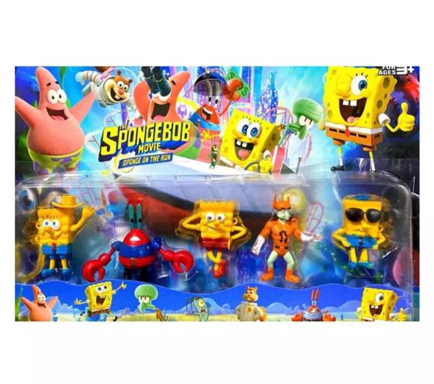 Imagem de Coleção 5 Bonecos Bob Esponja E Sua Turma Brinquedo