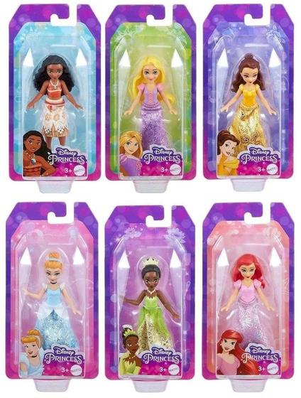 Imagem de Coleção c/ 6 Mini Bonecas Princesas Disney 9 cm - Mattel