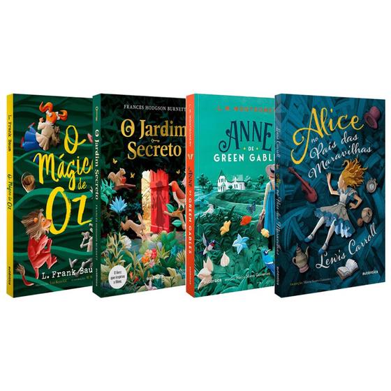 Imagem de Coleção Clássicos Autênticas: O Mágico de Oz + O Jardim Secreto + Anne de Green Gables + Alice no País das Maravilhas